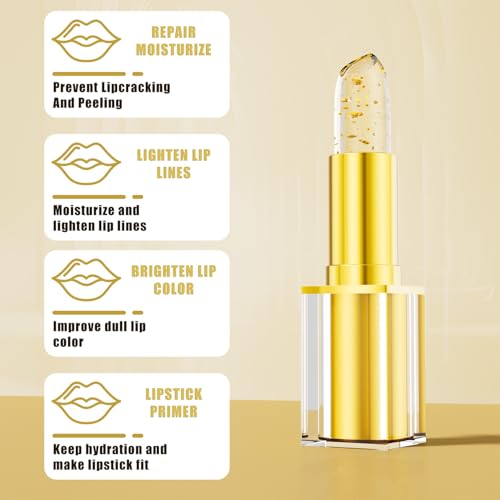 Color Changing Lipstick, PH Lipstick Color Changing, PH Adjusting Lip stick, Clear Lip stick That Changes Color, Long Lasting Moisturizing Tinted Lip Balm, Non-Sticky Formula, Bridesmaid Gifts (1pcs)