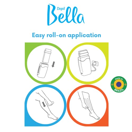 Depil Bella Brazilian Roll On Wax Honey and Propolis Depilatory | Body Waxing, Hair Removal Wax-Cartridge | For Men and Women | Home Self Waxing | Sensitive Skin | Dermatologically Tested | Painless