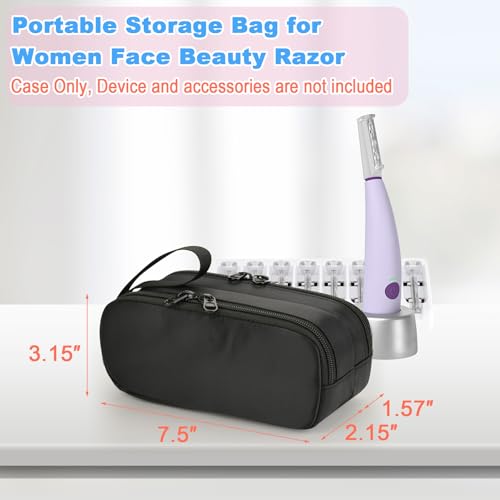 Beautyflier Travel Carrying Bag for Dermaplane Razor, Women Eyebrow Trimmer, Portable Storage Bag for Face Hair Trimmer, Carrier Case for Electric Razor and Accessories (Bag Only)