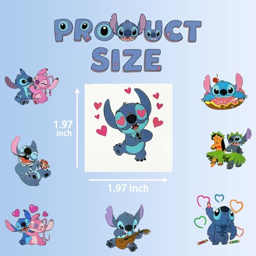 40Pcs Stitch Temporary Tattoos, Party Favors Gifts for Kids Boys Girls,Removable Tattoo Stickers Goodie Bags for Birthday Decorations