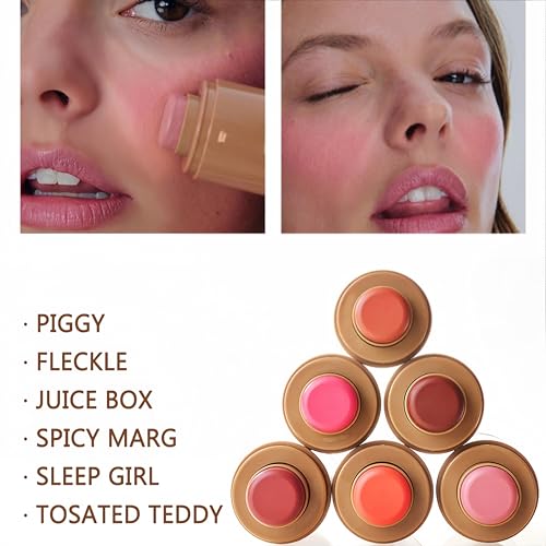 MAEPEOR Matte Blush Stick Creamy Natural Looking Finish Face Blush Long-Lasting Lightweight Buildable Blushes Stick for Cheeks (06 Bronze Glow)