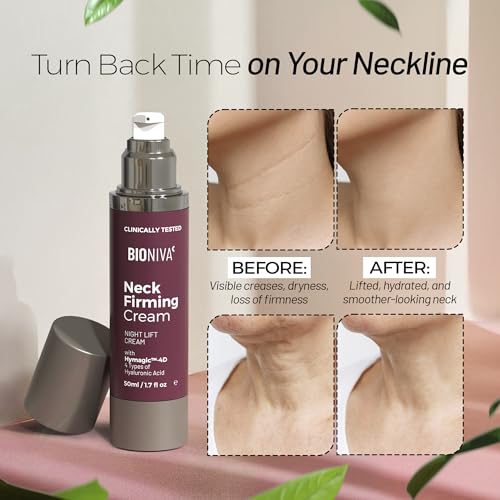 bioniva Neck Cream for Tightening and Firming with 4D Hyaluronic Acid Complex for Multi-Layer Hydration System & 24-Hour Deep Moisture, Collagen Support, Skin Lifting, Elasticity & Protection, 50mL