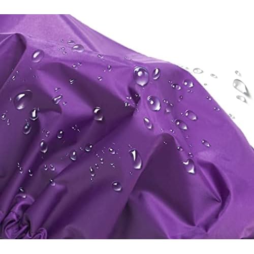 Glow by Daye Satin Lined Shower Cap, Adjustable and Waterproof with Satin Interior for Hair Protection, Large, Purple Rain