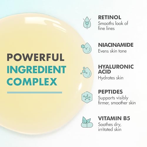 Ebanel Retinol Serum for Face with Vitamin C, Peptides & Hyaluronic Acid, Anti Aging Face Serum for Fine Lines, Uneven Skin Tone, Dark Spots & Texture, Pore Minimizer with Resveratrol & Niacinamide