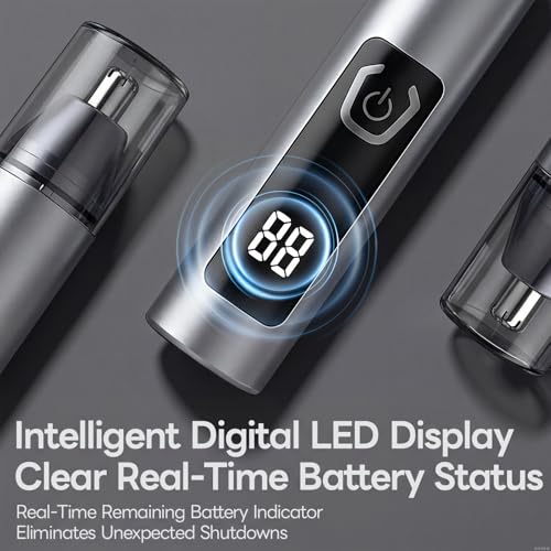 Electric Nose Hair Trimmer for Men Women,Nose & Ear Hair Trimmer,USB-C Charge,Low Noise, Ergonomic Design,Digital Battery Display,Long Lasting, Detachable Washable Head,Mens Nose Trimmer,Ear Hair