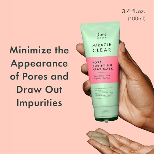 Rael Korean Skin Care - Face Moisturizer, Miracle Clear Barrier Cream (1.8 oz), Blackhead Remover, Exfoliating Face Wash Clay Mask (3.4 fl. oz)