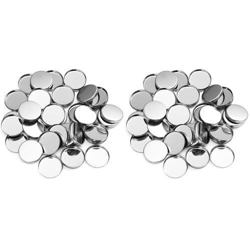 Pangda 100 Pack Empty Eyeshadow Pans 26 mm Magnets Cosmetic Palettes Round Metal Makeup Pan for Eyeshadow Blush Lipstick Organizer