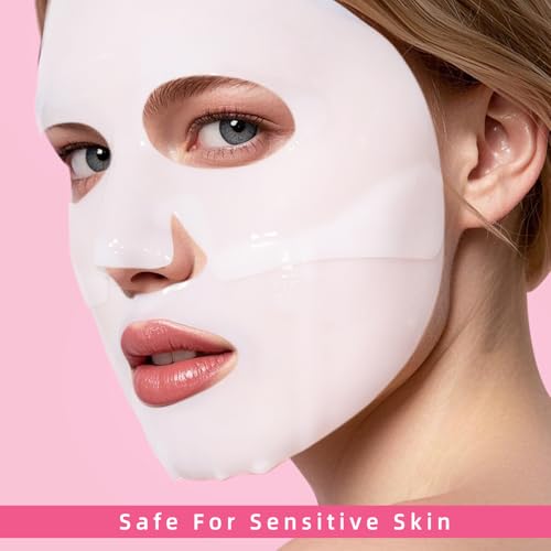 dewyhour Collagen Face Mask: 5 Pack Hydrating Deep Collagen Mask Overnight Sheet Mask with Hyaluronic Acid | Firming & Elasticity Skin, Korean Skincare, Pore Minimizing, Glass Glow Skin