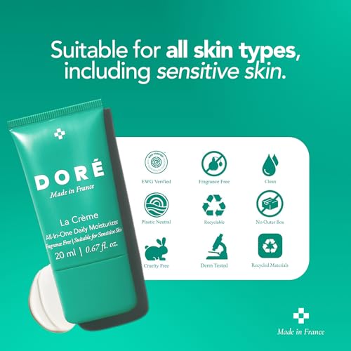 Dor? - La Cr?me All-In-One Daily Moisturizer | Hydrating Face Moisturizer for Sensitive Skin | Barrier Repair Ultra Moisturizing Cream for Dry Skin | Facial Lotion for Women & Men (0.7 fl oz | 20 ml)