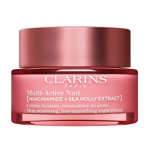 Clarins Multi-Active Renewing Night Moisturizer with Niacinamide | Smooth Fine Lines | Visibly Tighten Pores | Even Tone and Texture | Boost Glow | Strengthen Moisture Barrier | Dry Skin Type
