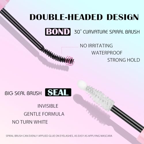 SY-SHUYING Black Lash Bond and Seal Mascara for Long Lasting Waterproof Non Irritating Mild Formula Eye lash Extensions 5ml+5ml