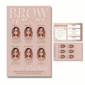 Cute Modern Nuetral Tone Powder Brow Microblading Aftercare Instruction Cards - Business Card Size 2 x 3.5 Inches -Front and Back Stages of brow healing