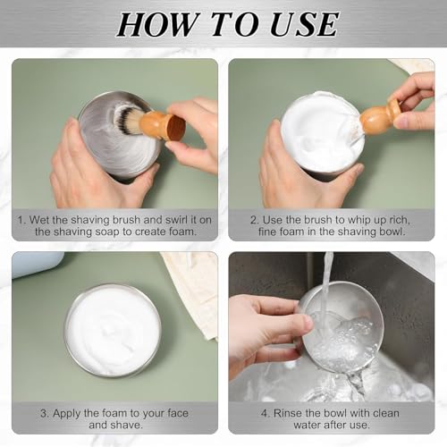 ARTIBETTER Shaving Bowl, Shave Bowl Stainless Steel, Shaving Soap Cup with Lid, 4 Inch UnbreakableShave Mug for Wet/Hot Shave (Silver)