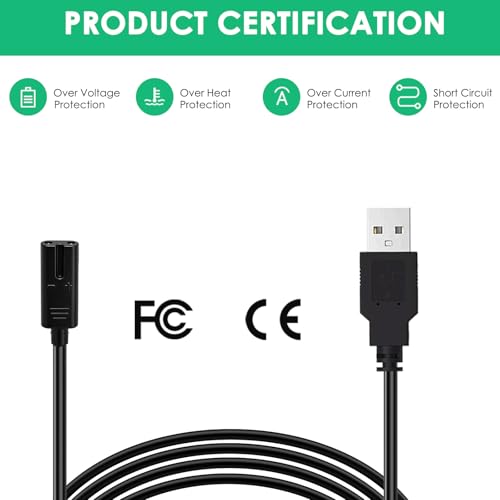 Replacement USB Cable for Freebird FlexSeries Pro Shaver kit Compatible with Freebird FlexSeries Pro Cordless Head Shaver Power Cord