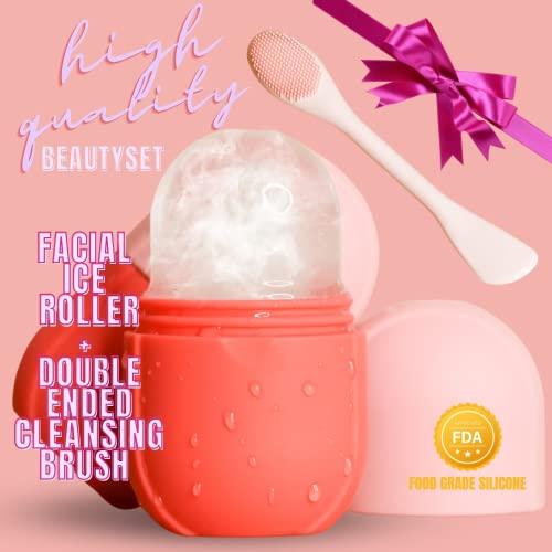Ice Roller for Face, Eyes, and Neck ? Reusable Silicone Ice Mold for De-Puffing, Skin Toning & Glowing Complexion ? Reduce Puffiness, Tighten Pores, and Sculpt Your Skin