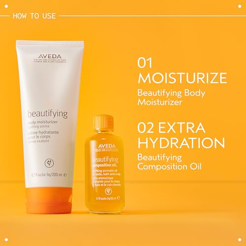 Aveda Beautifying Composition Oil | Bath, Body & Scalp | with Certified Organic Safflower & Olive Oil | Aroma of Certified Organic Rosemary, Lavender, Bergamot, 1.7 Fl Oz