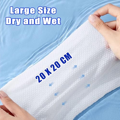 400 Count Disposable Face Towel, Dual-Textured Clean Wipes ? Dry/Wet Use, Ultra-Soft Facial Towels, Lint-Free Face Towel Disposable for Women Cleansing, Makeup, Travel