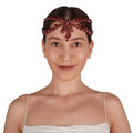LIMELIA Bride Pediment for Henna Wedding | Glitter Bridal Hair Accessories, Crowns for Birthday Pageant Costume Party | Sultan Design - Red