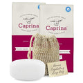 Caprina Fresh Goat Milk Soap Bar, ORIGINAL, 3.17 oz Each (12-Pack), Moisturizing & Gentle Cleansing, Includes Exfoliating Mesh Pouch