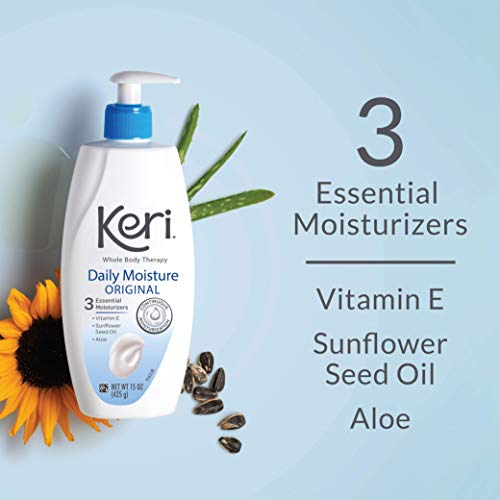 Keri Whole Body Therapy Original, Continuous Moisturization, 3 Essential Moisturizers (Vitamin E, Aloe and Sunflower Seed Oil), 20 Oz (Pack of 2)
