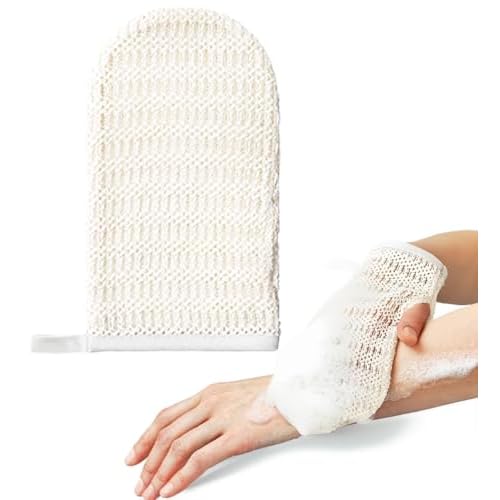 aisen Japan - Handmade Silk Exfoliating Glove with Sericin, Ultra-Gentle Body Wash Mitt for Sensitive Skin, Moisturizing Raw Silk Shower Scrubber, Made in Japan Luxury Bath Gift for Women