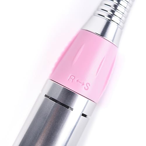 Nail Drill Handpiece Electric Nail Drill Handle Machine Replacement Nail Polishing Pen Portable Manicure Pedicure Tool (Pink)