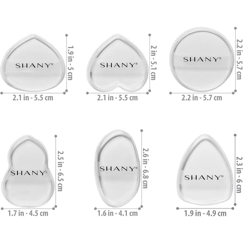 SHANY Stay Jelly Silicone Sponge Set - Clear & Non-Absorbent Makeup Blending Sponges for Flawless Application with Foundation - Assorted Sizes and Shapes - Pack of 6