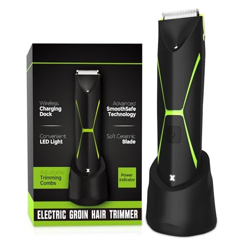 Electric Body Hair Trimmer for Men: Manscape Cordless Ball Body Shaver with Ceramic Blade Waterproof Pubic Hair Groomer Manscaping Rechargeable Wet/Dry Grooming Use for Chest Groin Legs Armpits Travel