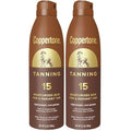 Coppertone Tanning Sunscreen Spray with Broad Spectrum SPF 15, Water Resistant Spray Sunscreen, Lightweight and Non-Greasy, 5.5 Oz (Pack of 2)