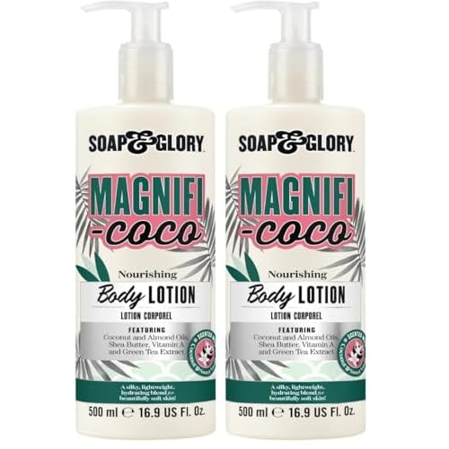 Soap & Glory Magnifi-Coco Body Lotion - Coconut Body Moisturizer with Vitamin A, Shea Butter & Rose Canina Fruit Oils - Rich Moisturizing Lotion for Dehydrated Skin (500ml) (Pack of 2)