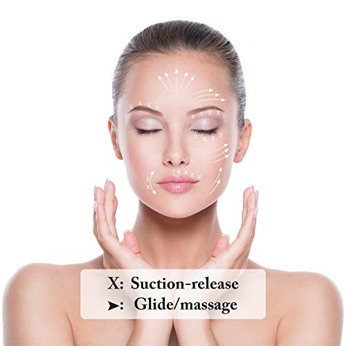 Nuanchu 2 Pieces Facial Cupping Set, Glass Cupping Cups Glass Silicone Cups Vacuum Suction for Face Skin Back Shoulder Muscle(1 Inch and 0.4 Inch Diameter,Green)