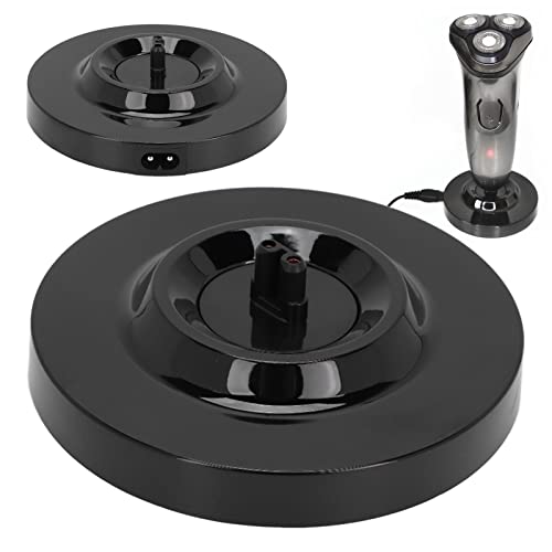 Universal Razor Charger Holder Round Electric Shaver Charger Base Shaver Charger Dock for All Electric Shaver Brands Black
