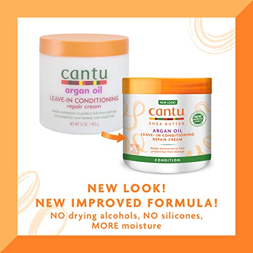 Cantu Leave-In Conditioning Repair Cream with Argan Oil, 16 oz (Packaging May Vary) & Moisturizing Curl Activator Cream with Shea Butter for Natural Hair, 12 fl oz