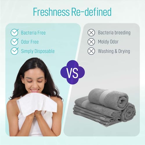 Luxuriously Soft Disposable Face Towel, 100% Cotton, Extra Large 12" x 10" Ultra Soft Dry Wipe for Face Wash, Makeup Remover, Bio-Based Towelette for Sensitive Skin 320 Count (4 Pack)