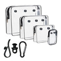 4 Packs Clear Bogg Beach Tote Bag with 1set Insert Hooks Accessories for Bogg Bags Travel Makeup Clean Toiletry Brush Organizer Cosmetic Divider Storage Inner Pouch (Black)