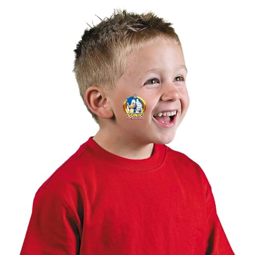 Vibrant Multicolor Sonic Temporary Tattoos - 2" x 1.75" (Pack of 8) - Perfect for Parties, Events, & Gifts
