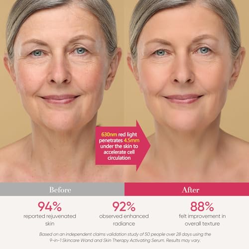 SMOOTHGLOW 2.0 PRO Awakening-4D 9-in-1 Red Light Therapy for Face, Home Radiant Renewal Facial Wand, LED Light Therapy Wand for Face Lift, Firm, Anti-Aging Wrinkle, Rejuvenation, Gift Set for Women