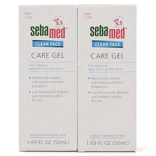 SEBAMED Clear Face Care Gel (50mL) with Aloe Vera and Hyaluronic Acid for Impure and Acne Prone Skin - Made in Germany - Pack of 2