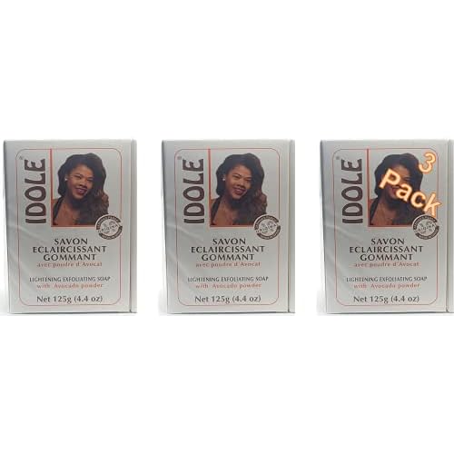 Idole Exfoliating Soap with Avocado Seed Powder, 3-Pack, Net 125g (4.4 oz)