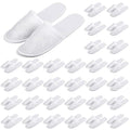 SATINIOR 30 Pairs Disposable Slippers, White, Medium, Unisex-Adults, Closed Toe, Non-Slip, Spa, Hotel, Travel, Home, Sanitary, Breathable, Fleece Cloth, EVA