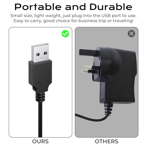 Amzpas Charger Cord for Hatteker Cordless Beard Trimmer Hair Clippers RFC-588 RFC-598 RFC-690 RFC-692 RFC-696 RSCX-7568 RSCX-9598 Electric Shaver Razor Power Adapter Supply