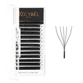 KOLYBEL W Eyelash Extension Automatic Flowering Lash Extension 5D Volume Premade Fan Lashes 0.07 C/D Curl Faux Mink Matte Black W Shaped Tips Soft Lightweight Lashes Supplies(5D-0.07-D-8-15mm)