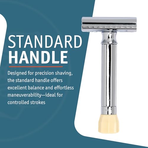 MERKUR Progress 500 Adjustable Double Edge Safety Razor - Standard Handle Adjustable Razor With Dial Made in Germany Plastic-Free Closed Comb Straight Bar