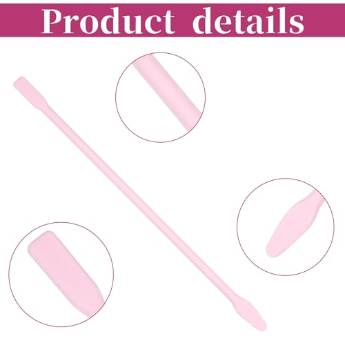 4 PCS Non-Stick Wax Spatulas Set, Silicone Wax Applicator Different Sizes Scrapers Reusable Silicone Stirring Stick For Home Salon Body Use (Pink)