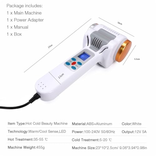 Hot and Cold Face Massager, Double Heads Hammer Vibration Massage Instrument, SPA Anti-Wrinkle Skin Tighten Lifting Massage Machine