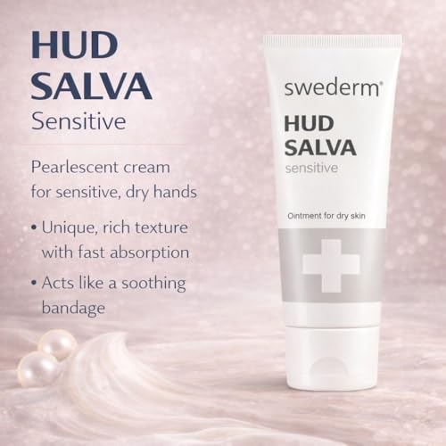 swederm Hudsalva Sensitive Eczema Hand Cream 3.38 Oz - Soothing and Moisturizing Hands and Foot Cream - Healing Ointment with Glycerine - Nourishes & Repair for Dry Skin and Callus - Quickly Absorbing