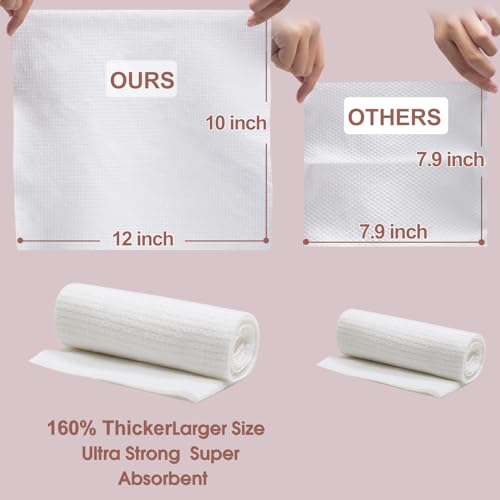 2Pack Disposable Face Towel Facial Cloth Thicker Large Size 10"X12" Towelettes Disposable for Washing Face Clean Skin Towels Facial Towels