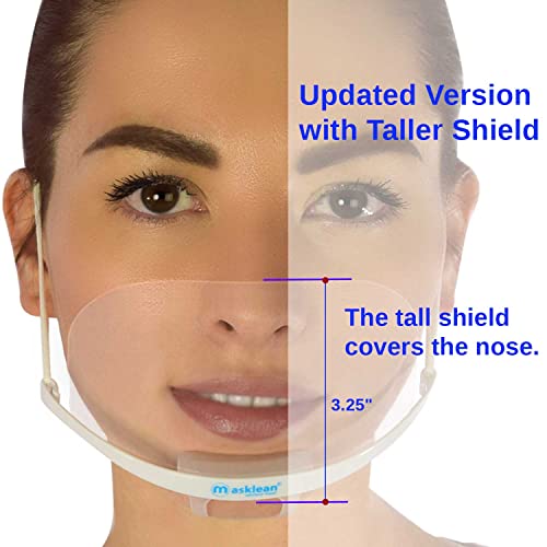 1 Box(5 Masks w/Pouch) Clear Transparent Sanitary Mask Anti-Fog Face Mouth Shield Spit Guard Reusable Permanent makeup microblading catering