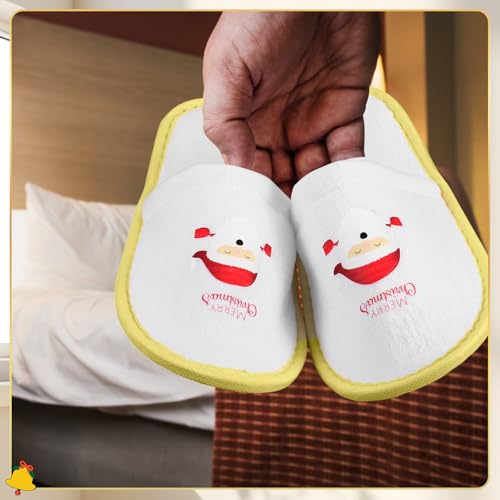Shihanee 36 Pairs Christmas Disposable Slippers Bulk Guests Hotel Spa House Slippers Non-slip Disposable Washable Reusable for Men Women Adult Indoor Bathroom Hotel Bride