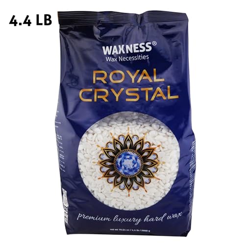 Waxness Royal Crystal Hard Wax Beads 4.4 lb (2 kg) ? Premium Rosin-Free Stripless Wax with Crystal Formula for Sensitive Areas, Professional Use ? Made in Italy